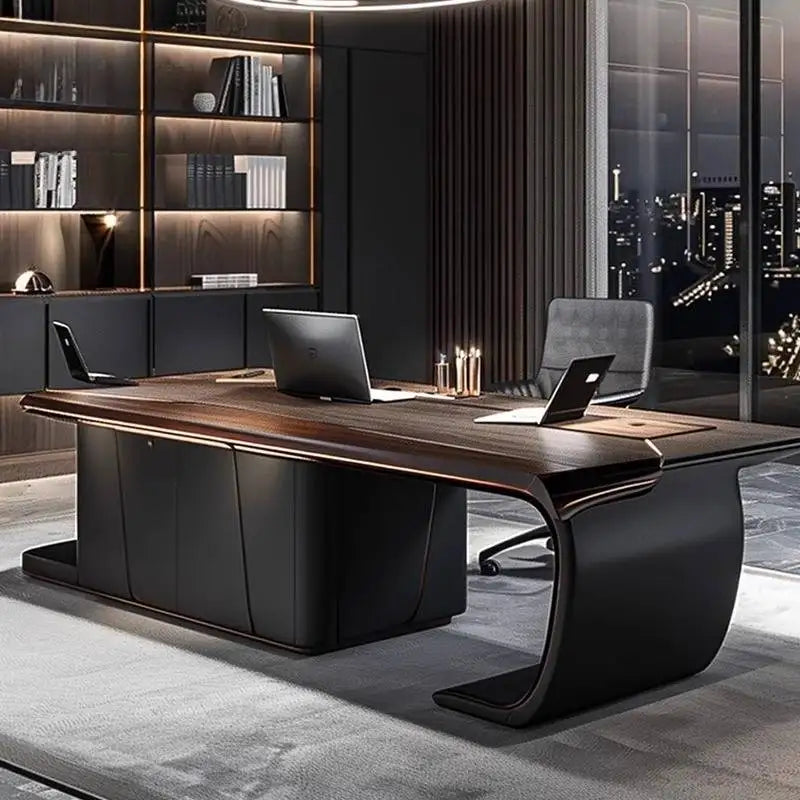 Luxury Executive Office Desk | Solid Ash & Walnut Wood | 2M-3M