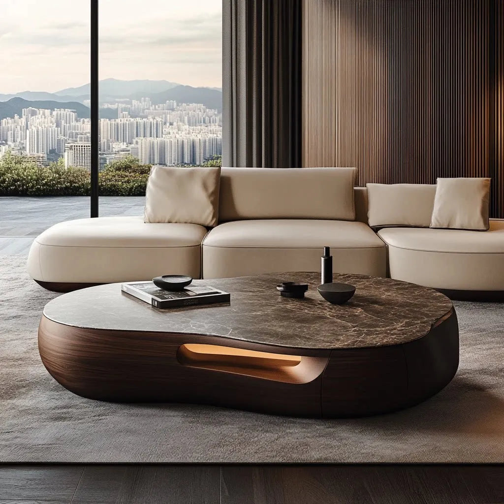 Nordic Solid Wood Coffee Table | Scandinavian Minimalist Lounge Furniture
