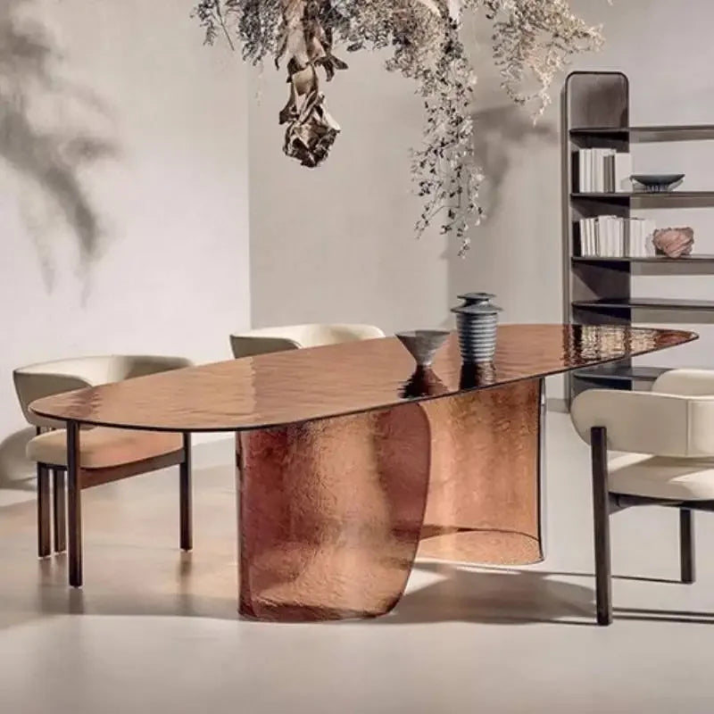 Glass Top Dining Table – Seats 8 | Modern Chinese Style Kitchen Table