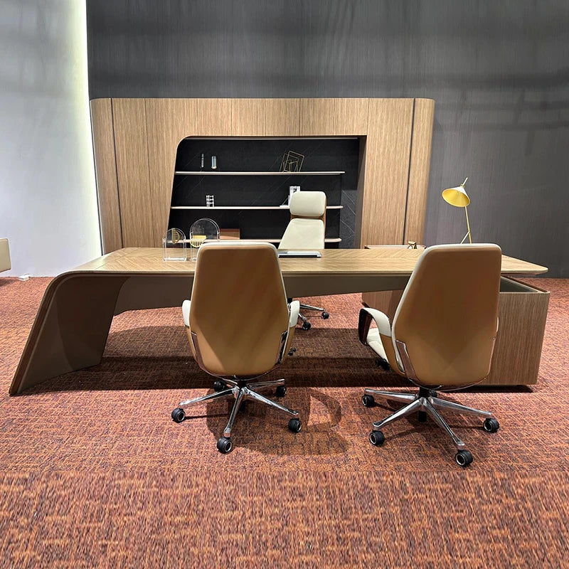 Executive Black Walnut Office Desk | Solid Wood | Mortise & Tenon | 200-360cm