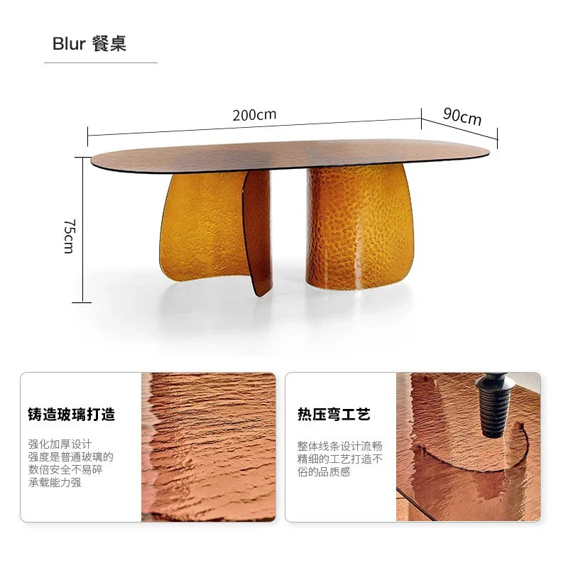 Glass Top Dining Table – Seats 8 | Modern Chinese Style Kitchen Table