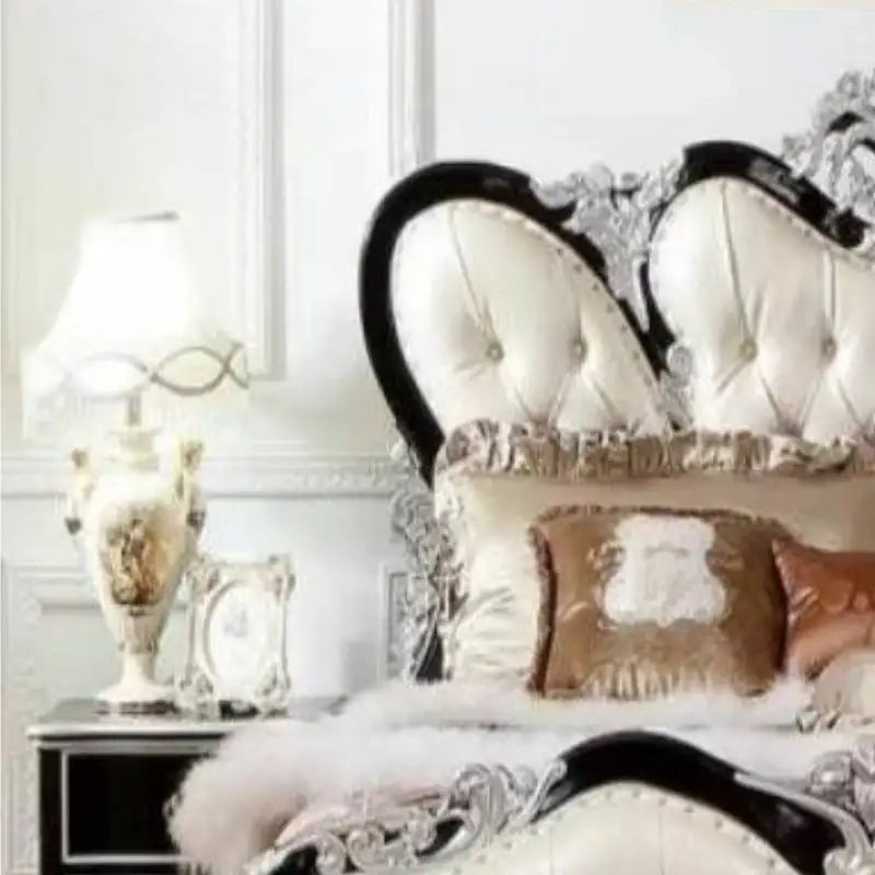 Modern White European Double Bed Frame | Fabric Upholstered | 1800mm