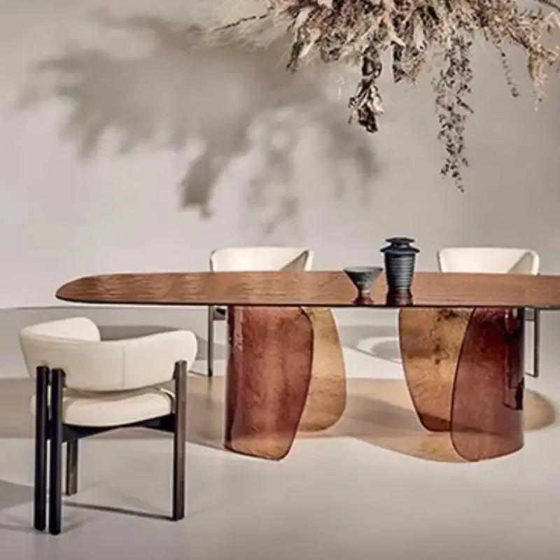 Glass Top Dining Table – Seats 8 | Modern Chinese Style Kitchen Table