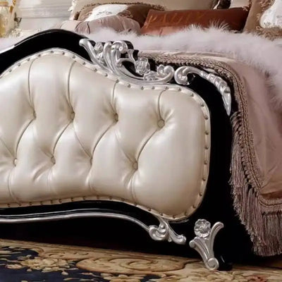 Modern White European Double Bed Frame | Fabric Upholstered | 1800mm