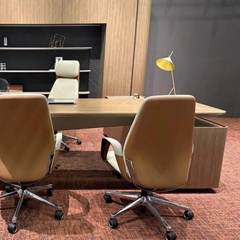 Executive Black Walnut Office Desk | Solid Wood | Mortise & Tenon | 200-360cm