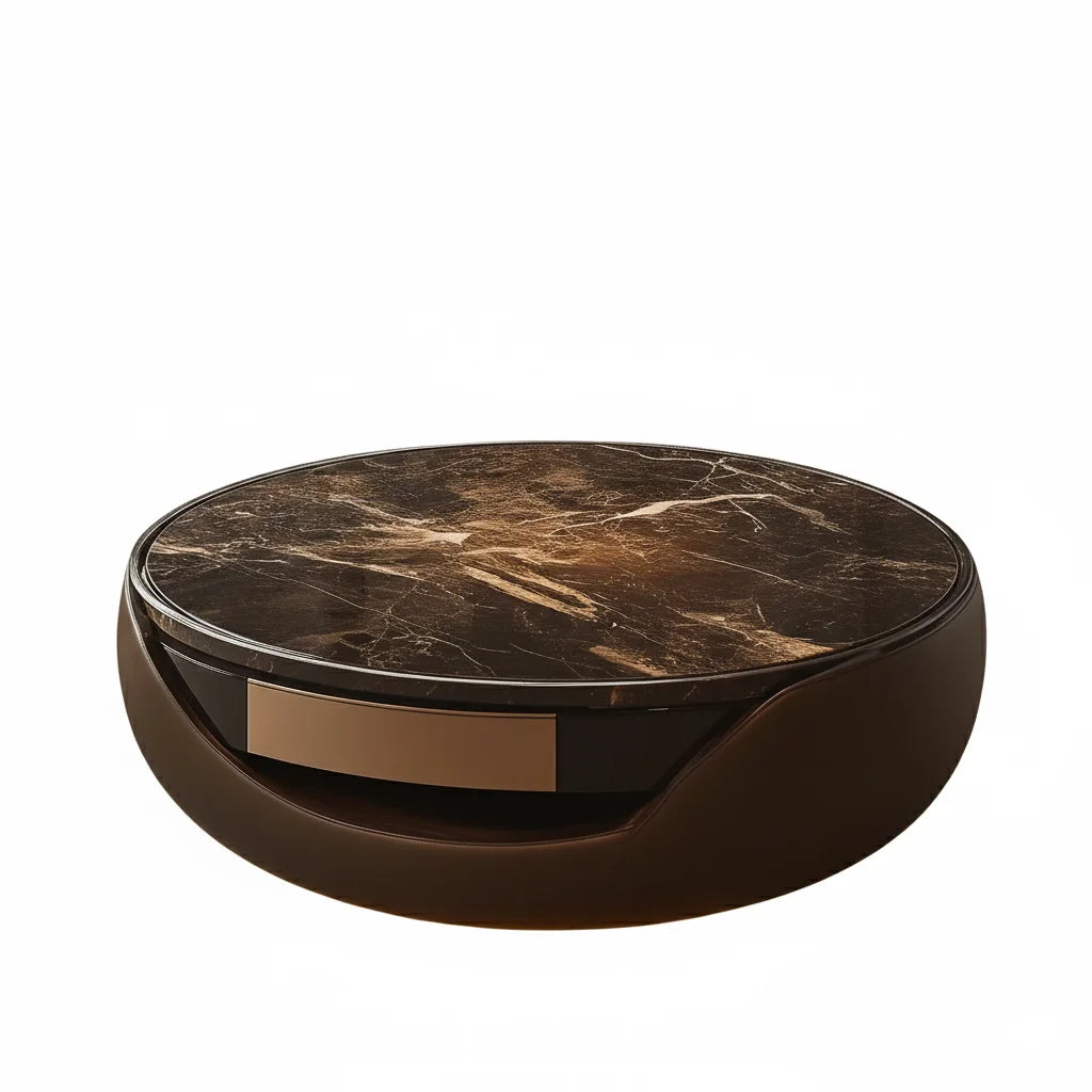 Round Solid Wood Coffee Table | Italian Minimalist Living Room Design