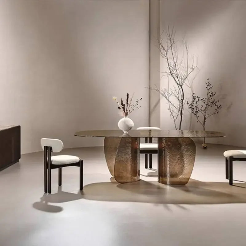 Glass Top Dining Table – Seats 8 | Modern Chinese Style Kitchen Table