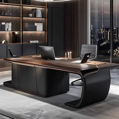 Luxury Executive Office Desk | Solid Ash & Walnut Wood | 2M-3M
