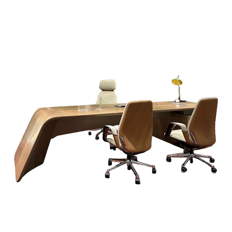 Executive Black Walnut Office Desk | Solid Wood | Mortise & Tenon | 200-360cm