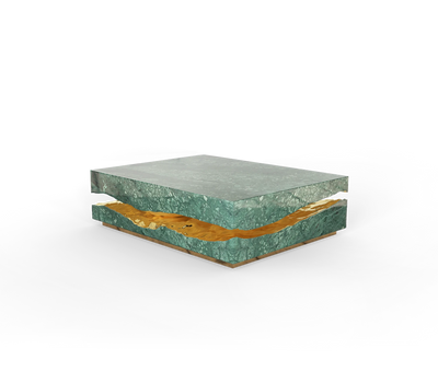 Black Marble Square Coffee Table | Luxury Living Room Furniture | European Design