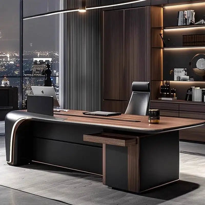 Luxury Executive Office Desk | Solid Ash & Walnut Wood | 2M-3M
