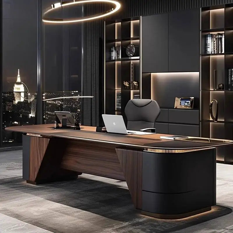 Luxury Executive Office Desk | Solid Ash & Walnut Wood | 2M-3M