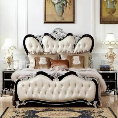 Modern White European Double Bed Frame | Fabric Upholstered | 1800mm