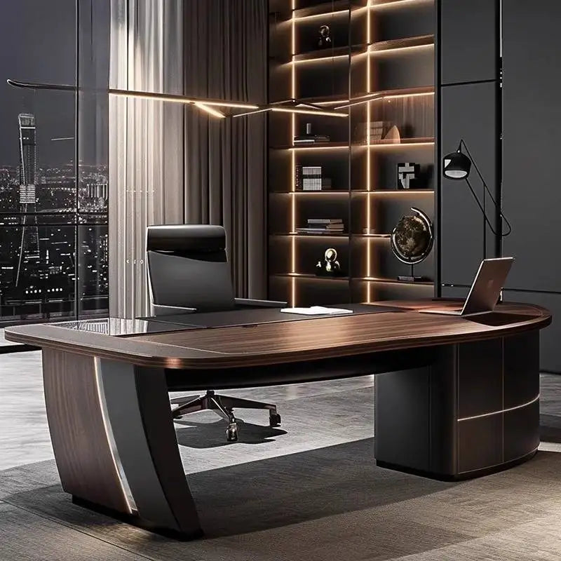 Luxury Executive Office Desk | Solid Ash & Walnut Wood | 2M-3M