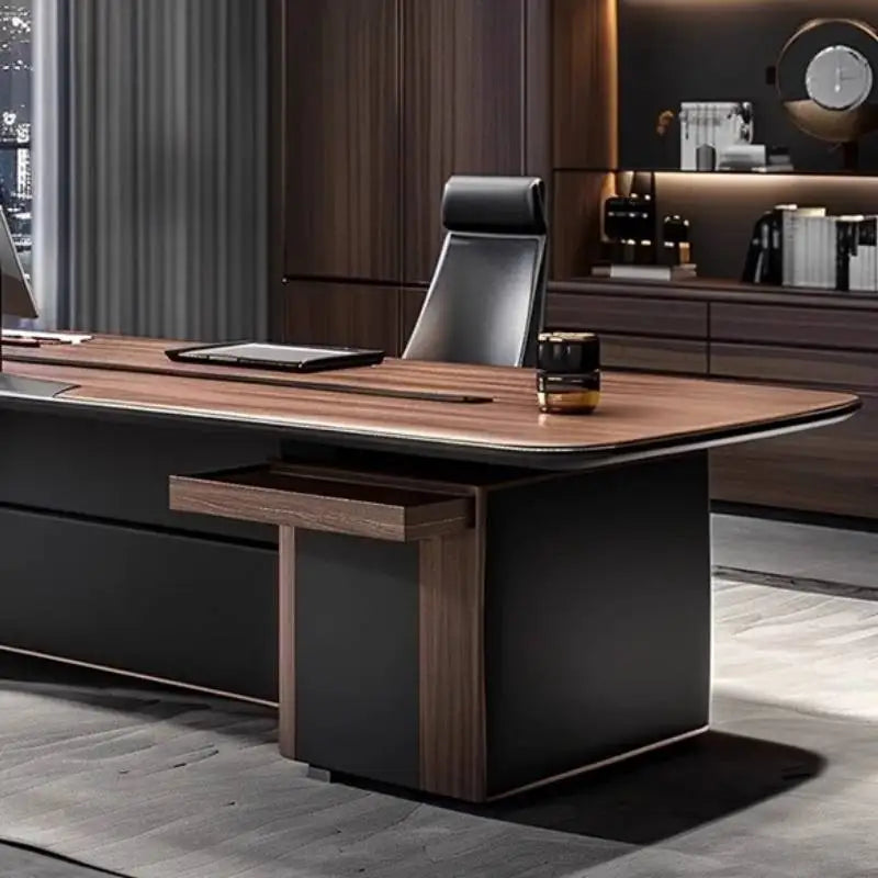 Luxury Executive Office Desk | Solid Ash & Walnut Wood | 2M-3M