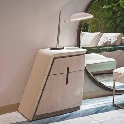 Modern White Makeup Vanity Desk with Mirror & Stool | 2-Drawer Dressing Table