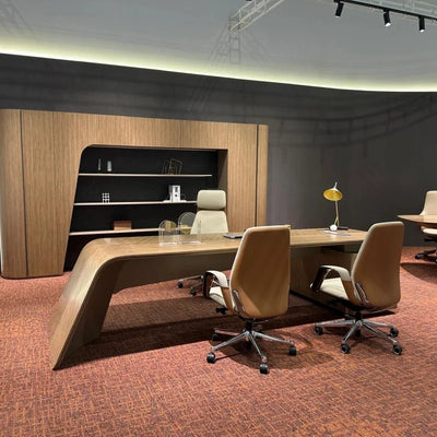Executive Black Walnut Office Desk | Solid Wood | Mortise & Tenon | 200-360cm