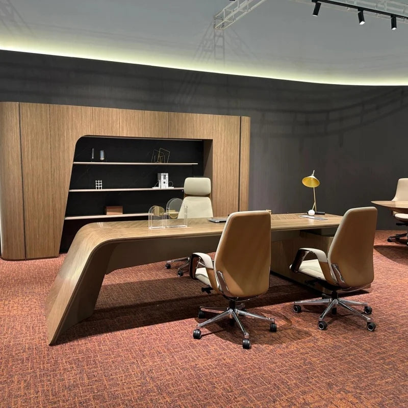 Executive Black Walnut Office Desk | Solid Wood | Mortise & Tenon | 200-360cm