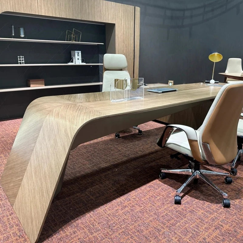 Executive Black Walnut Office Desk | Solid Wood | Mortise & Tenon | 200-360cm
