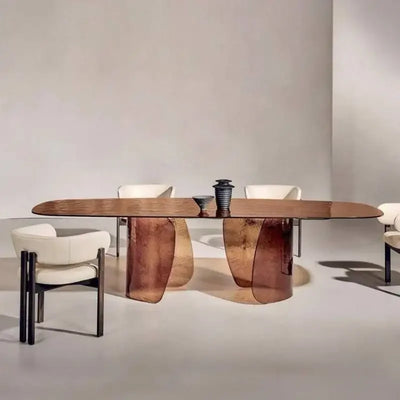 Glass Top Dining Table – Seats 8 | Modern Chinese Style Kitchen Table
