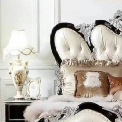 Modern White European Double Bed Frame | Fabric Upholstered | 1800mm