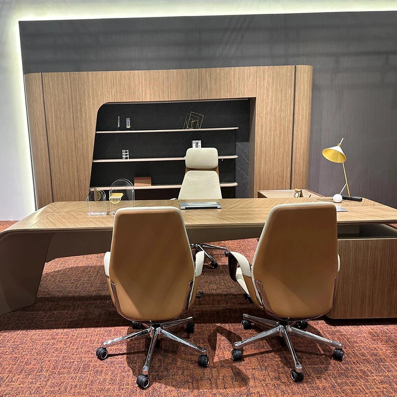 Executive Black Walnut Office Desk | Solid Wood | Mortise & Tenon | 200-360cm