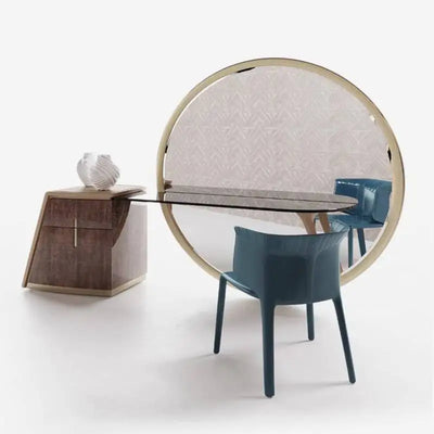 Modern White Makeup Vanity Desk with Mirror & Stool | 2-Drawer Dressing Table