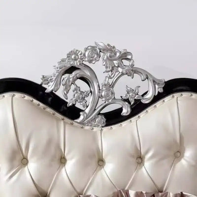 Modern White European Double Bed Frame | Fabric Upholstered | 1800mm