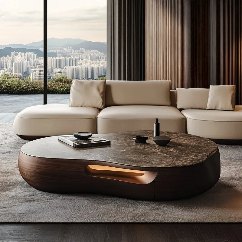 Nordic Solid Wood Coffee Table | Scandinavian Minimalist Lounge Furniture